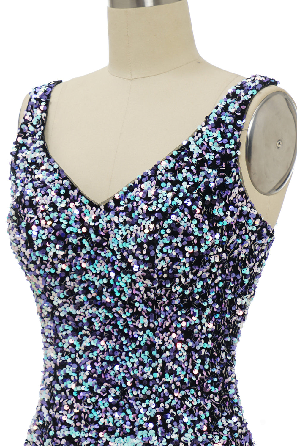 Black Sequin Fitted Short Formal Dress