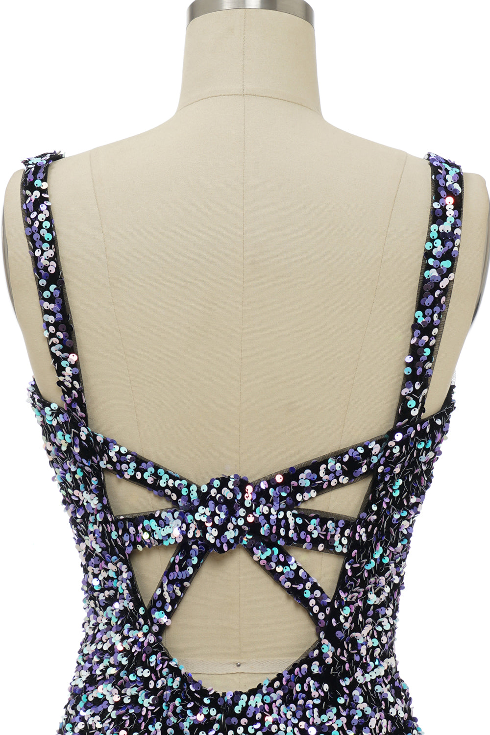 Black Sequin Fitted Short Formal Dress