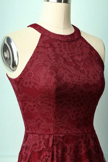 Burgundy Red Lace Dress