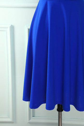 Royal Blue Solid Vintage Dress