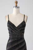 Mermaid Beaded Black Formal Dress with Slit