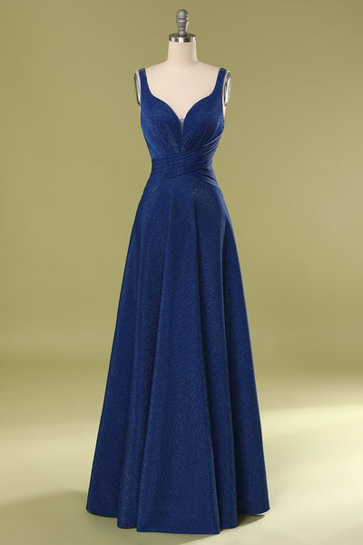 Zapaka Royal Blue V Neck Sleeveless Ruched Backless Glitter Long Prom Formal Party Dress 2020 ZAPAKA AU Zapaka Royal Blue V Neck Sleeveless Ruched Backless Glitter Long Prom Formal Party Dress 2020 ZAPAKA AU