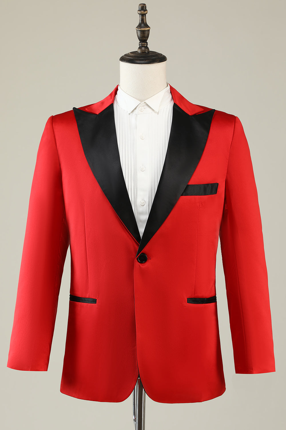Notched Lapel Red Formal Blazer for Men
