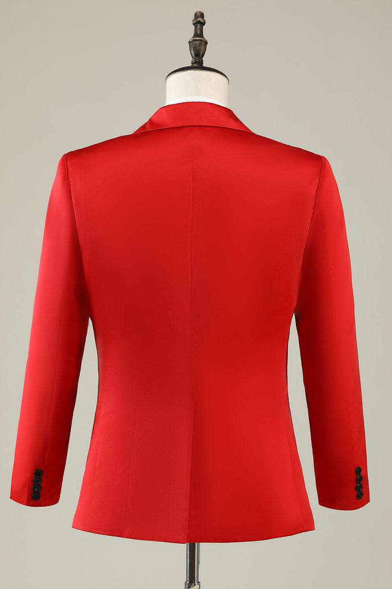 Load image into Gallery viewer, Notched Lapel Red Formal Blazer for Men
