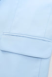 Light Blue Peak Lapel 2 Piece Men's Formal Suits