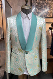 Light Green Shawl Lapel 3 Piece Men's Formal Suits