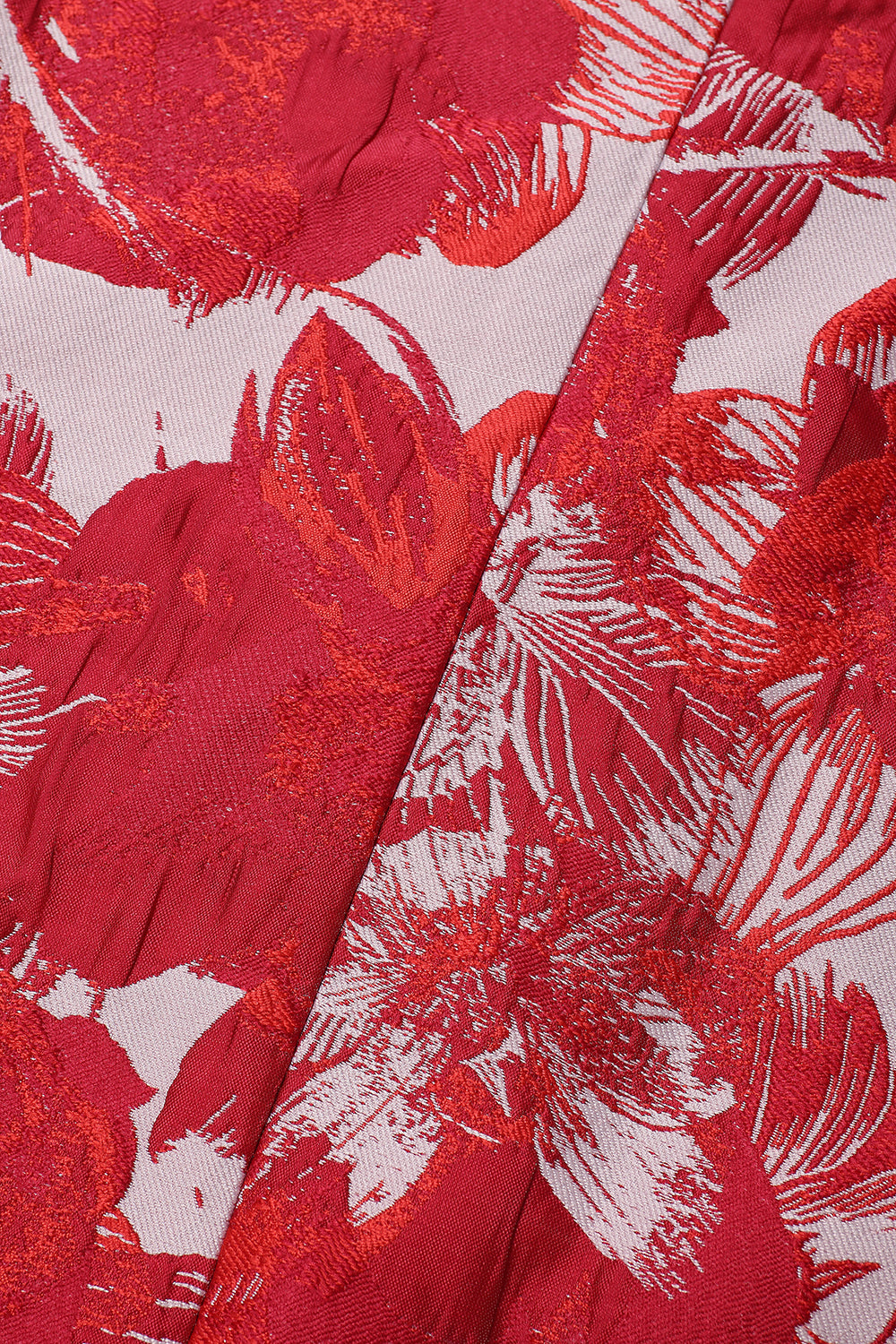 Red Floral Jacquard 2 Piece Men Suits