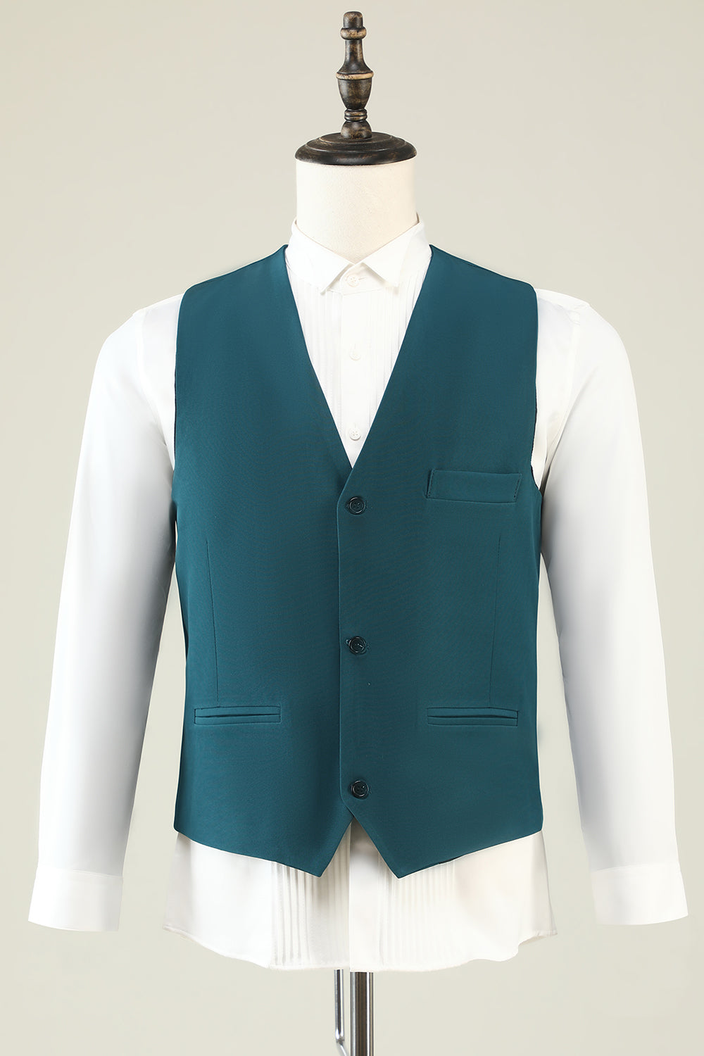 Dark Green Notched Lapel 3 Piece Men's Formal Suits