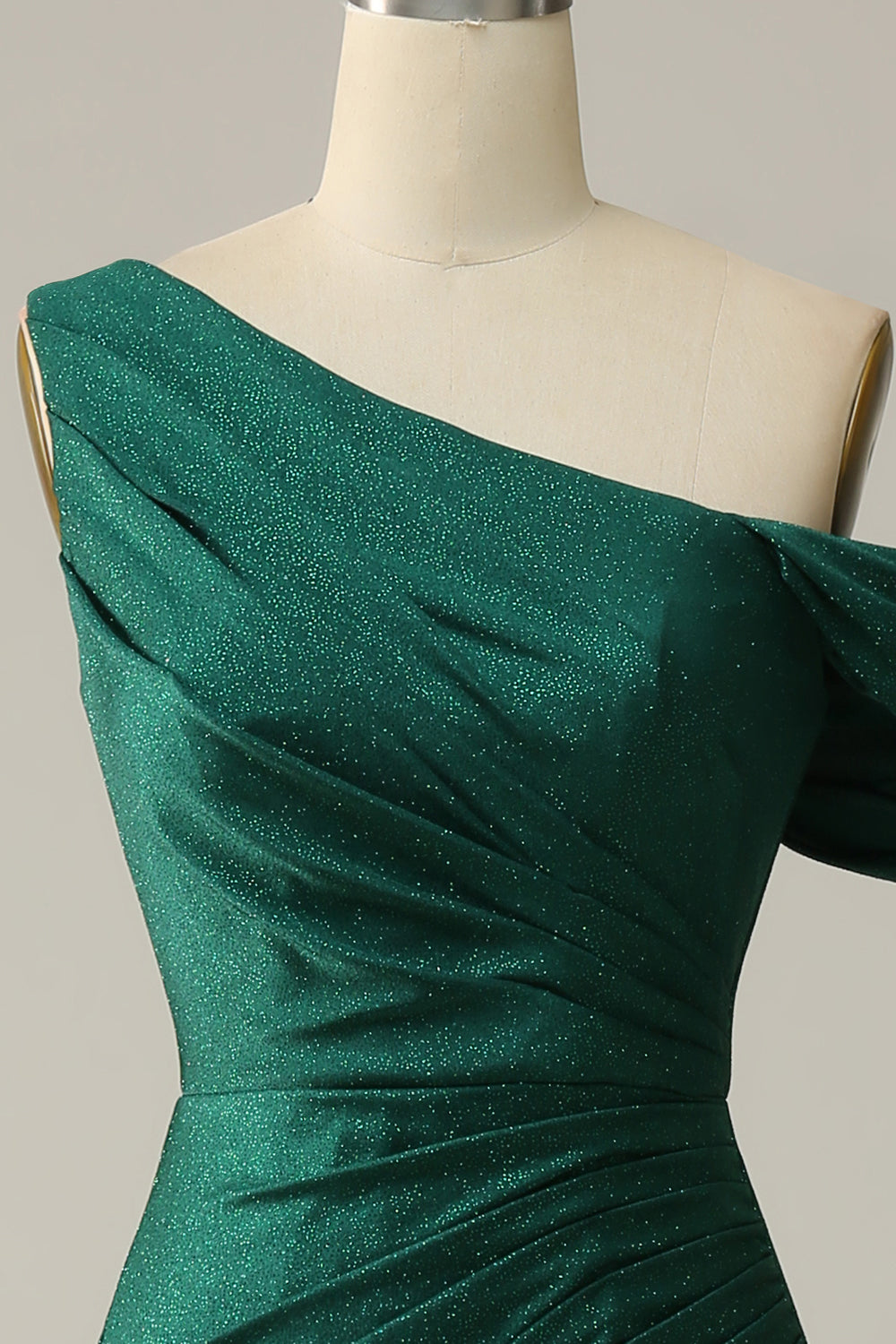 Mermaid One Shoulder Dark Green Long Formal Dress