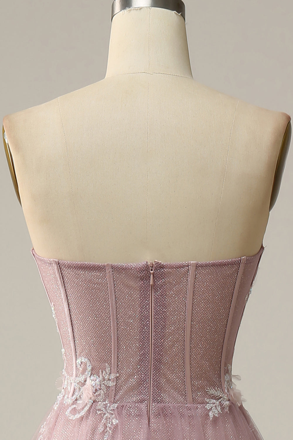 A Line Sweetheart Grey Purple Long Formal Dress with Appliques