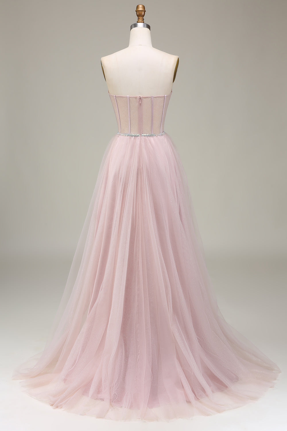 Tulle Sweetheart Light Pink Corset Formal Dress