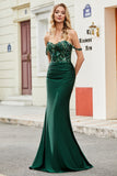 Dark Green Mermaid Formal Dress with Ruffles