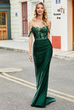 Dark Green Mermaid Formal Dress with Ruffles