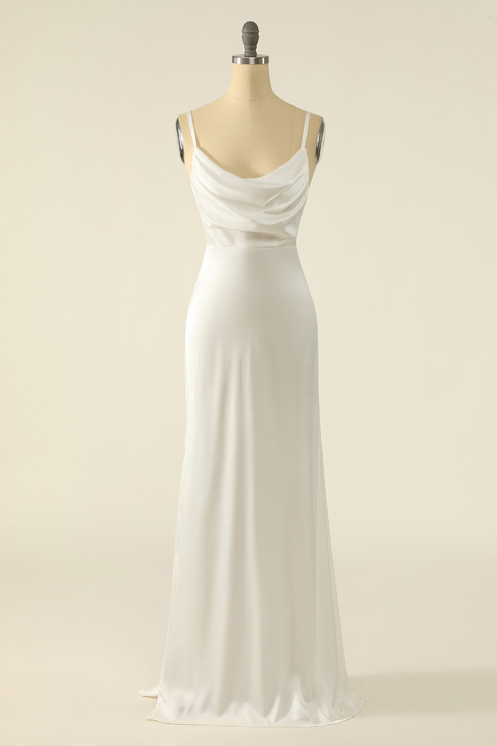 Ivory Satin Simple Bridal Dress