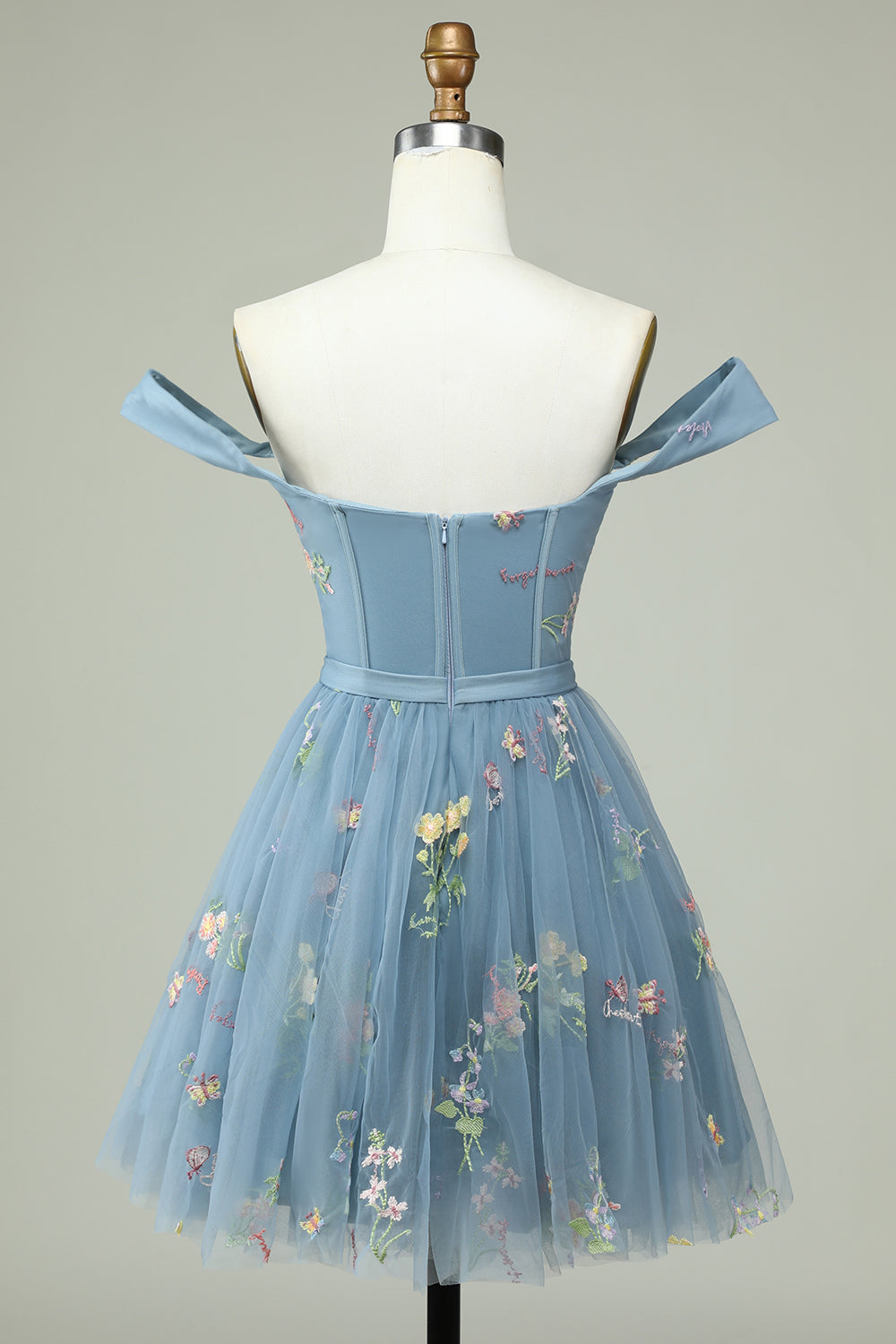 Black A Line Off the Shoulder Short Formal Dress