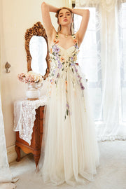 Elegant A Line Champagne Plus Size Formal Dress with Appliques