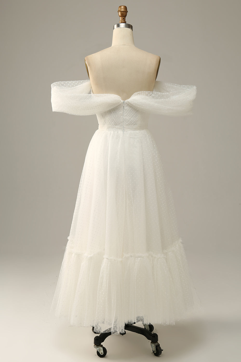Ivory Off The Shoulder Formal Dress