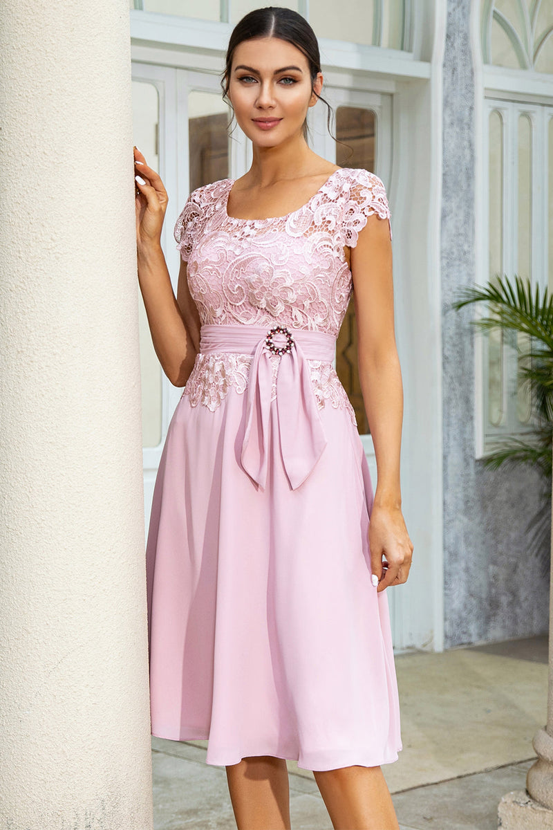 Pink chiffon mother shop of the bride dresses