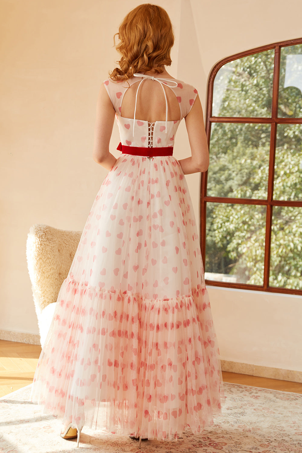 Princess A Line Sweetheart Long Formal Dress with Bowknot