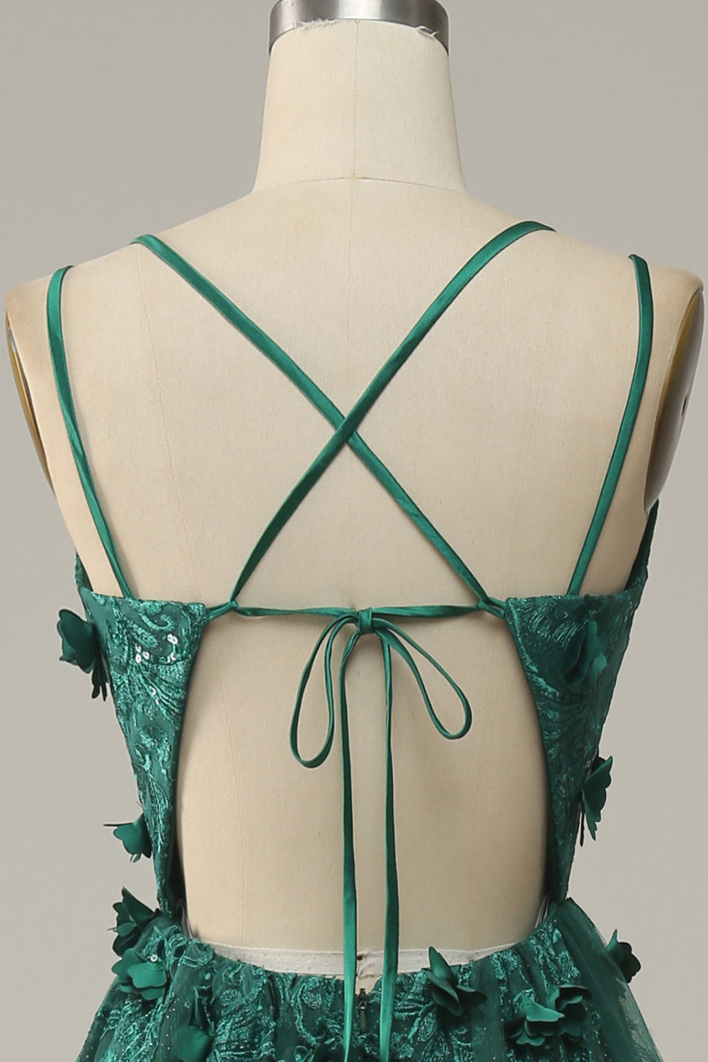 Dark Green A Line Tulle Formal Dress with Slit