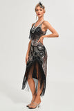 Champagne Spaghetti Straps Gatsby Fringed Flapper Dress