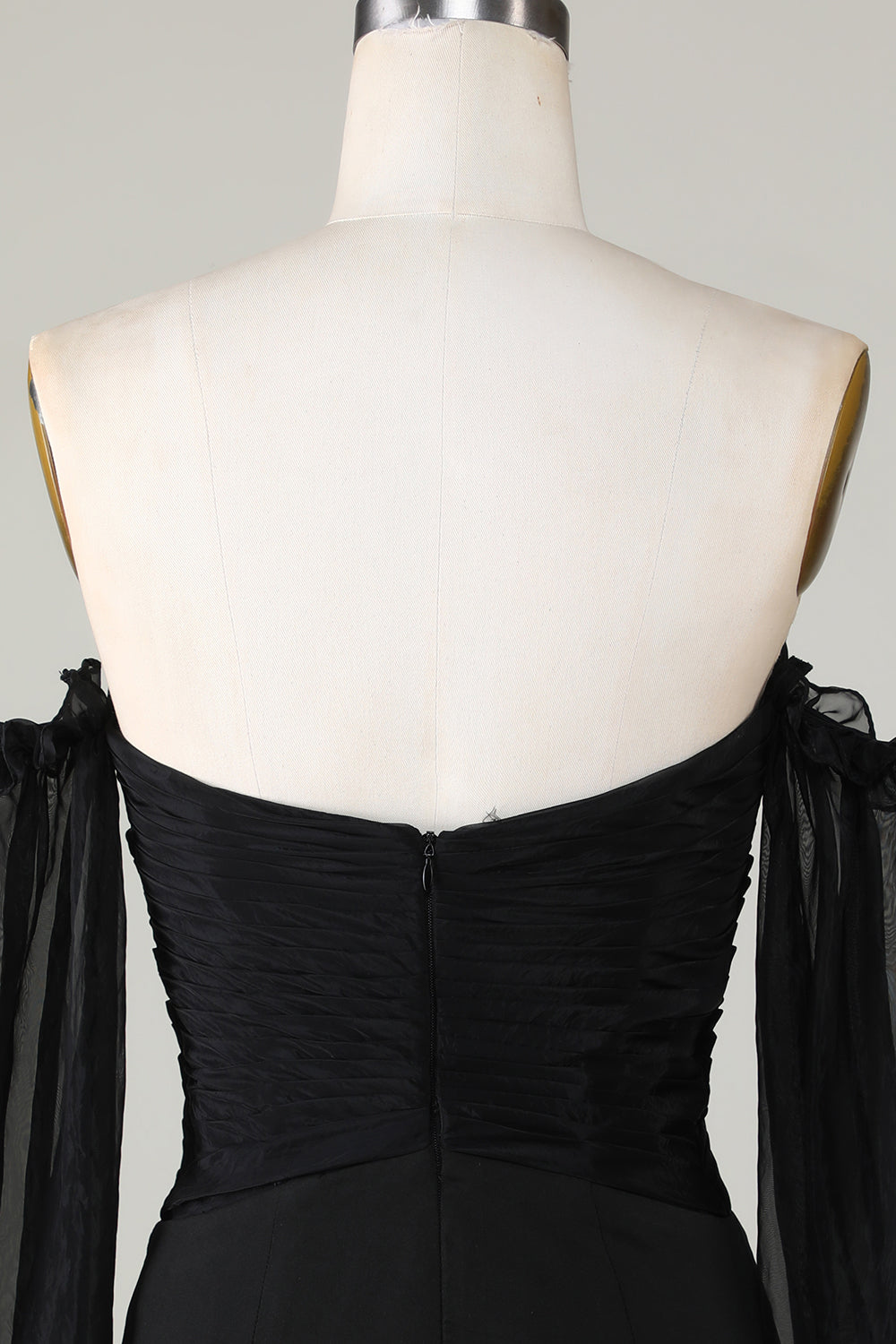 Off The Shoulder Keyhole Black Short Formal Dress with Beading