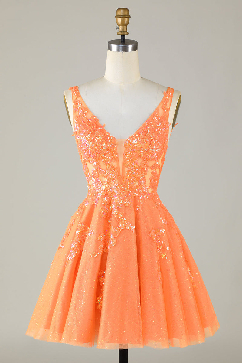 Orange semi formal on sale dress