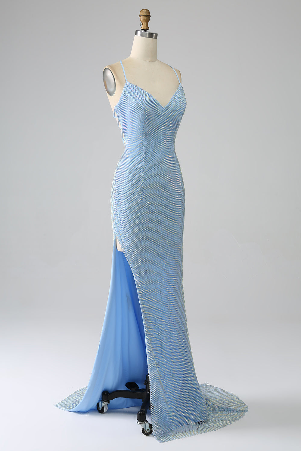 Mermaid Blue Long Formal Dress with Slit