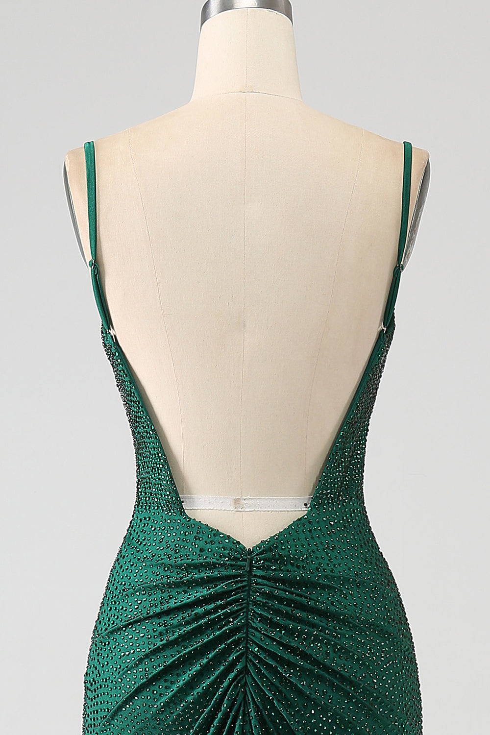 Sparkly Dark Green Beaded Long Mermaid Formal Dress with Slit