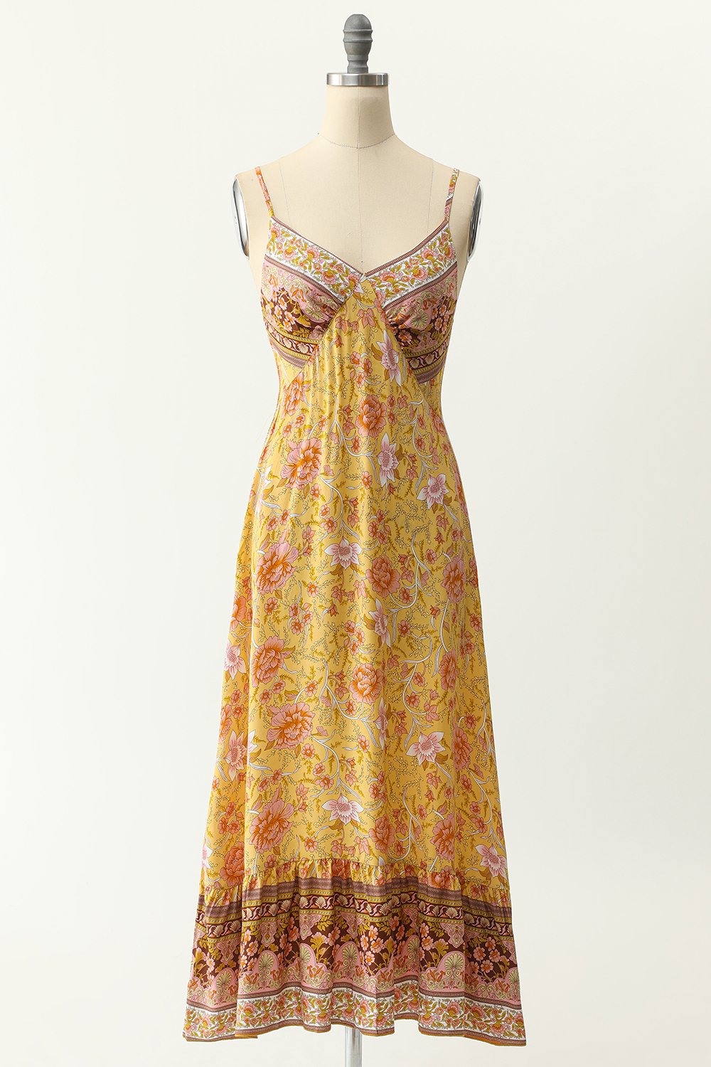 Spaghetti Straps Blue Bohemia Style Dress