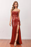 Red Sequin Mermaid Long Formal Dress
