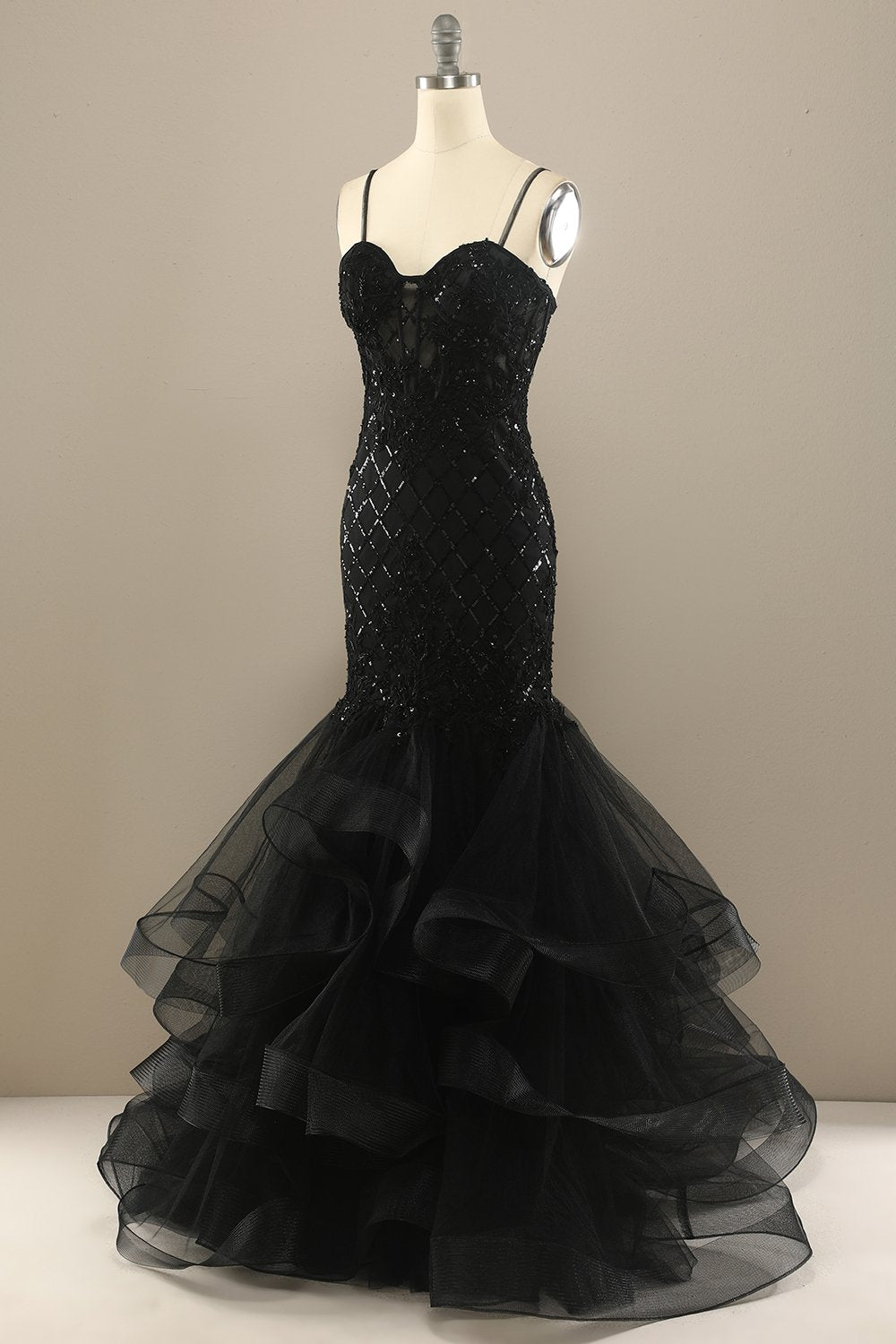 Mermaid Black Sequin Long Formal Dress