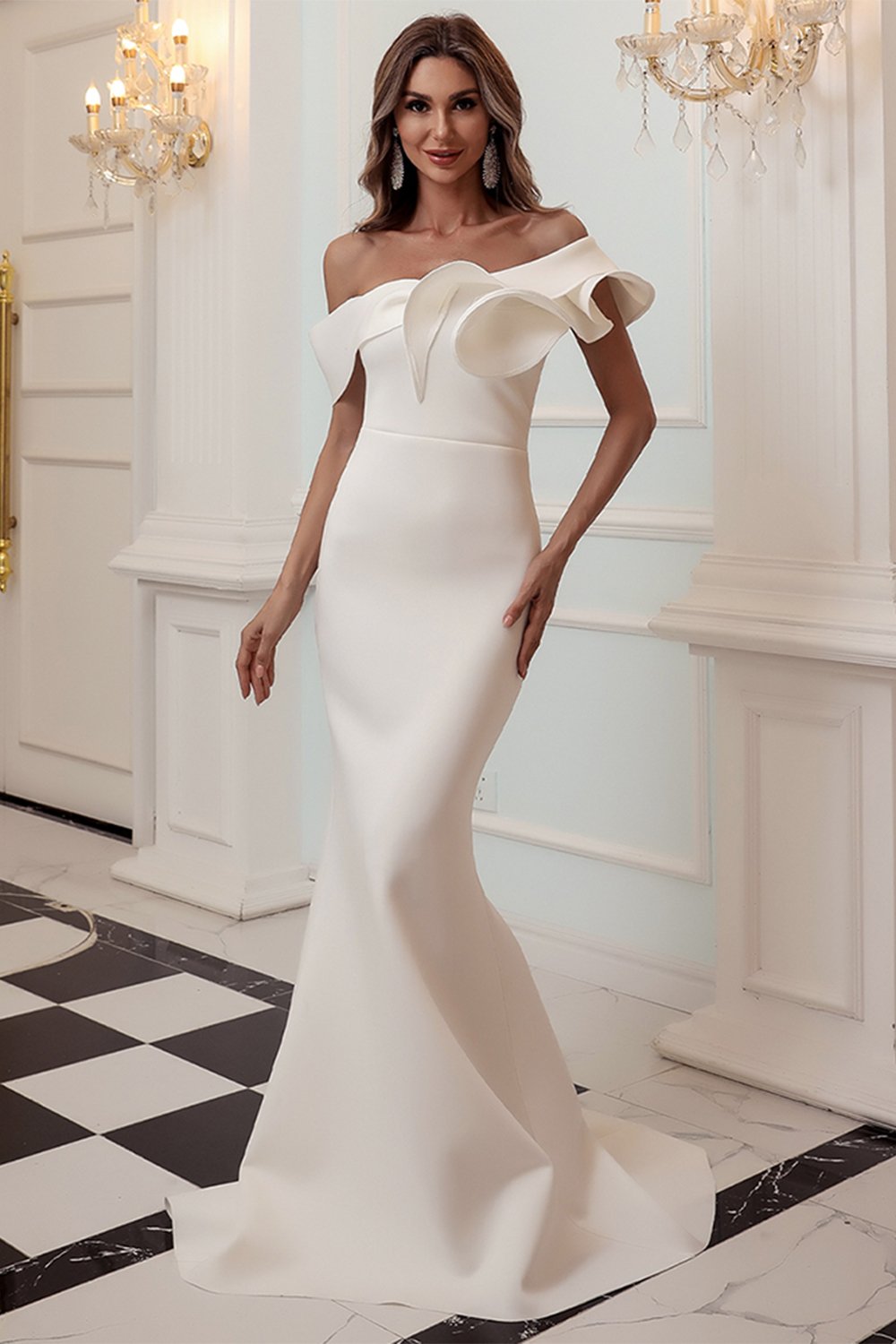 One Shoulder Mermaid Black Formal Dress