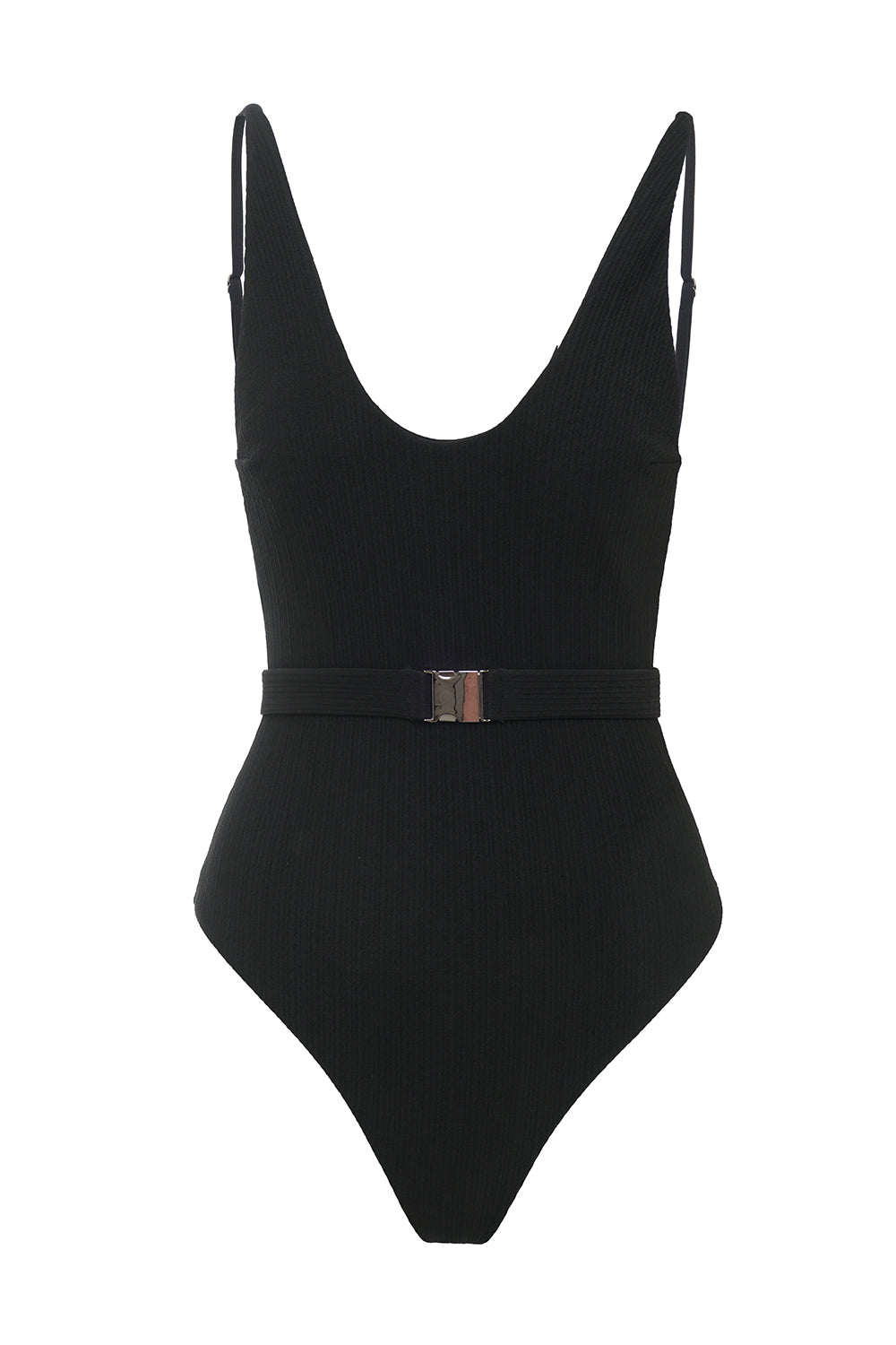 White V-Neck One Piece Swimwear