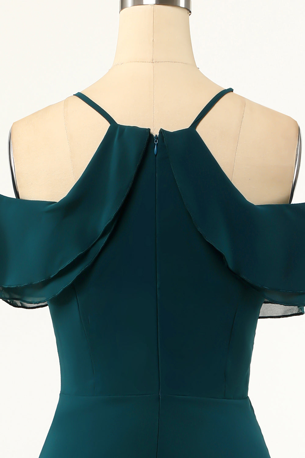 Green Cold Shoulder Formal Dress
