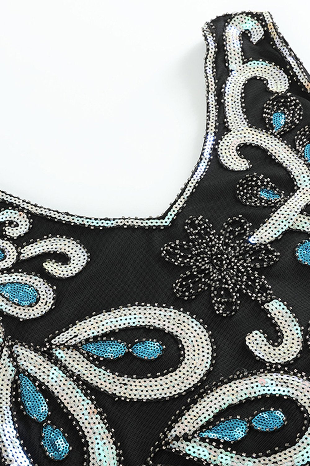 Asymmetrical V Neck 1920s Flapper Dress