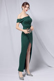 Burgundy One Shoulder Formal Dress with Slit