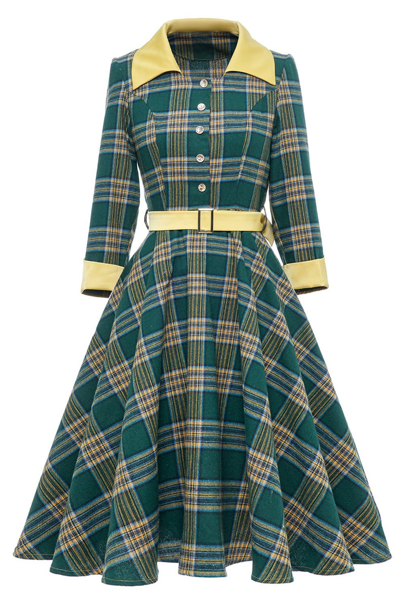 Green plaid christmas hotsell dress