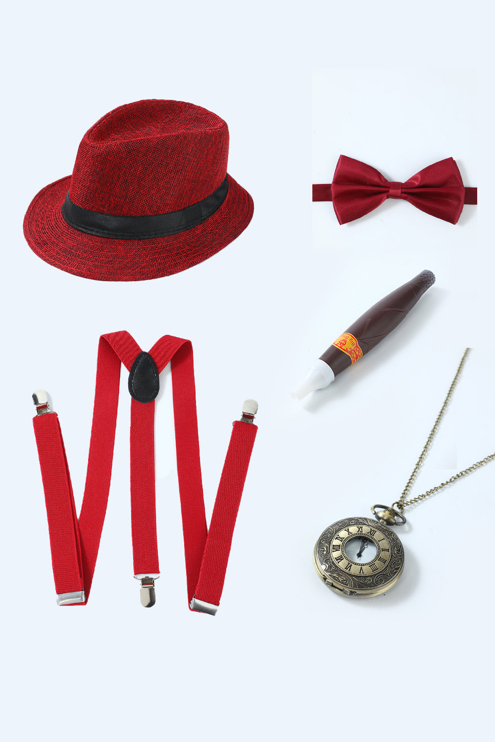 White 1920s Accessories Set for Men