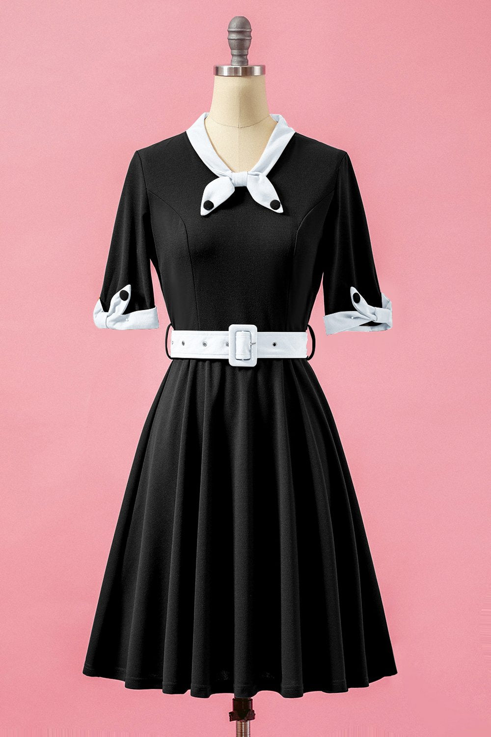 Green V Neck Swing Party Dress