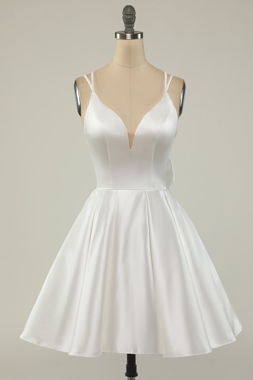 Green Satin Short Formal Dress