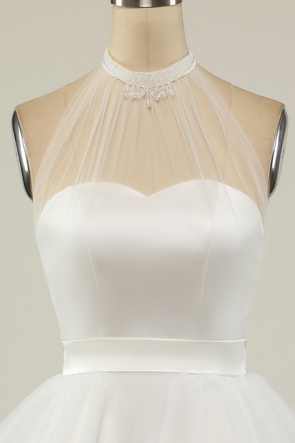 Halter Black Tulle Short Cocktail Dress