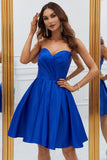 Royal Blue A-Line Sweetheart Short Formal Dress