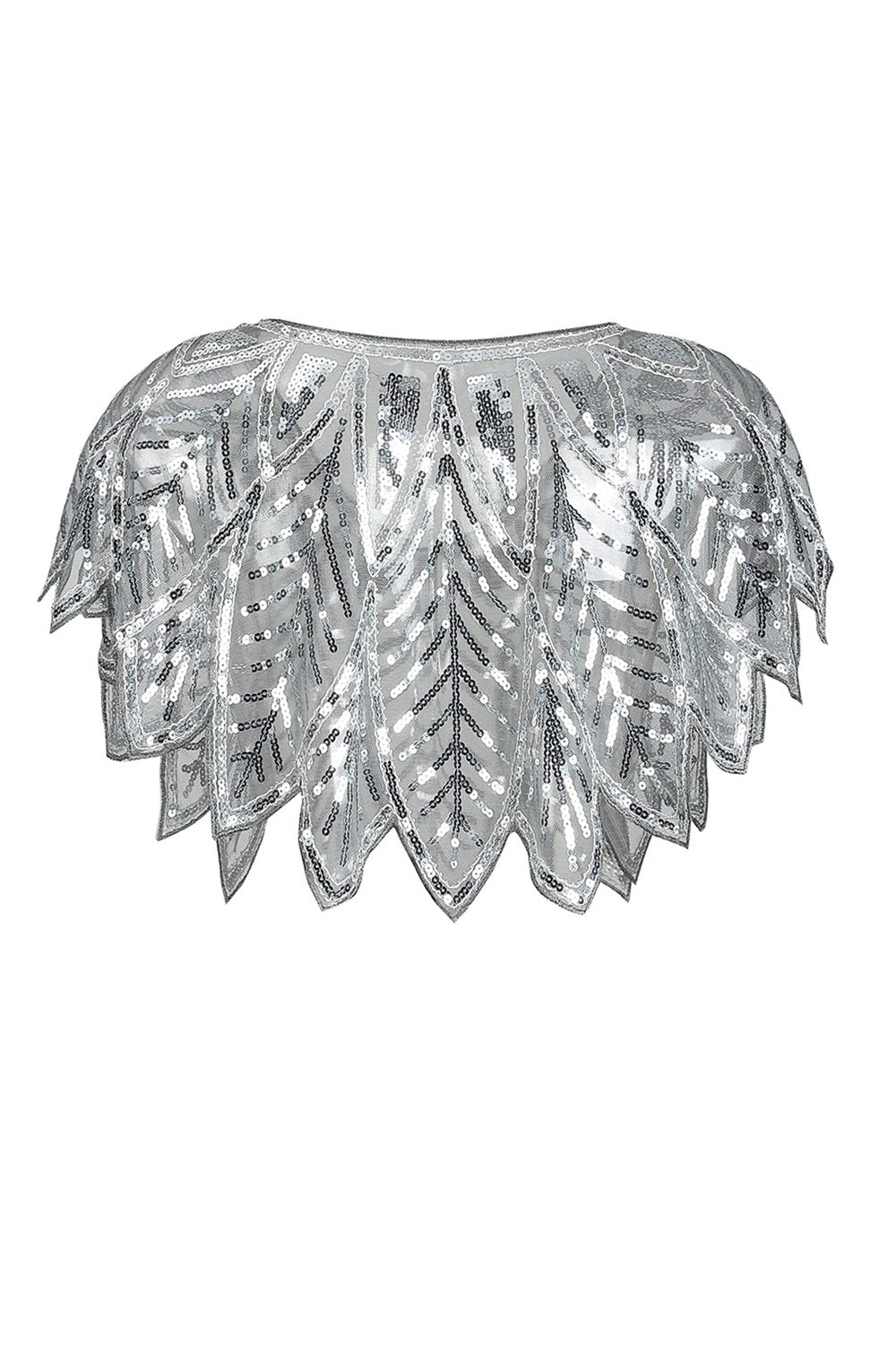 Silver Sequin Glitter 1920s Cape