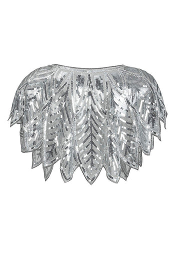 Silver Sequin Glitter 1920s Cape