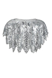Silver Sequin Glitter 1920s Cape