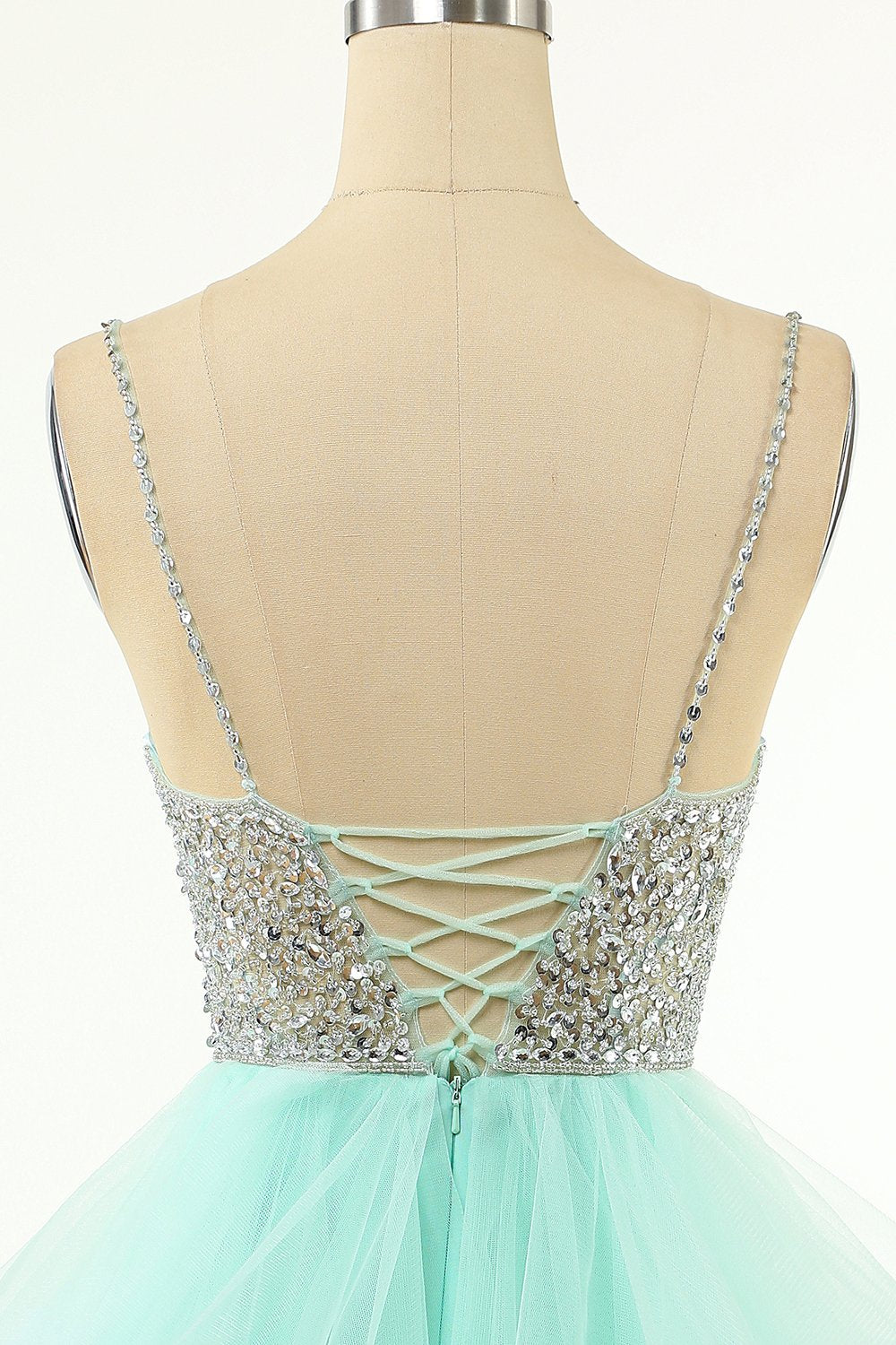 Pink Beaded Short Graduation Dress