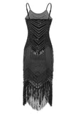 Bodycon Black Silver Sequins 1920s Dress