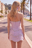 Sweetheart Pink Bodycon Short Formal Dress with Beading