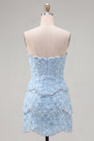 Sweetheart Pink Bodycon Short Formal Dress with Beading